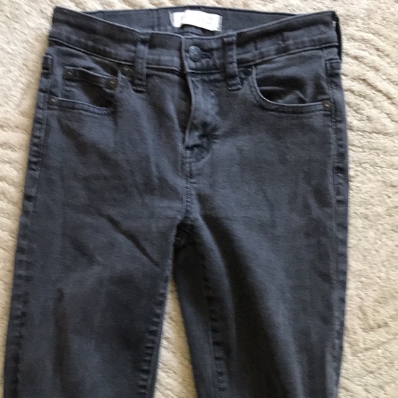 MADEWELL 25 Black Alley Straight Jeans in Raw Wash Skinny Cotton Poly Stretch - Picture 5 of 9